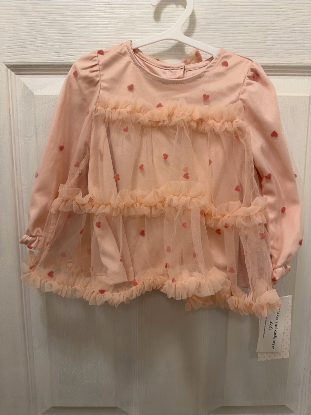 cupcakes & cashmere Pink Heart Tulle Ruffle Dress